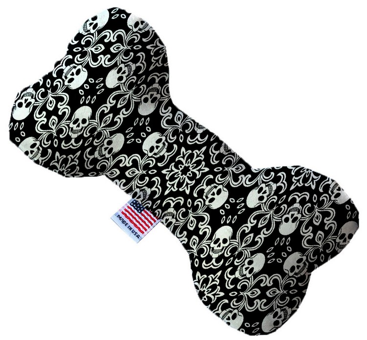 Spinning Skulls 10 Inch Canvas Bone Dog Toy